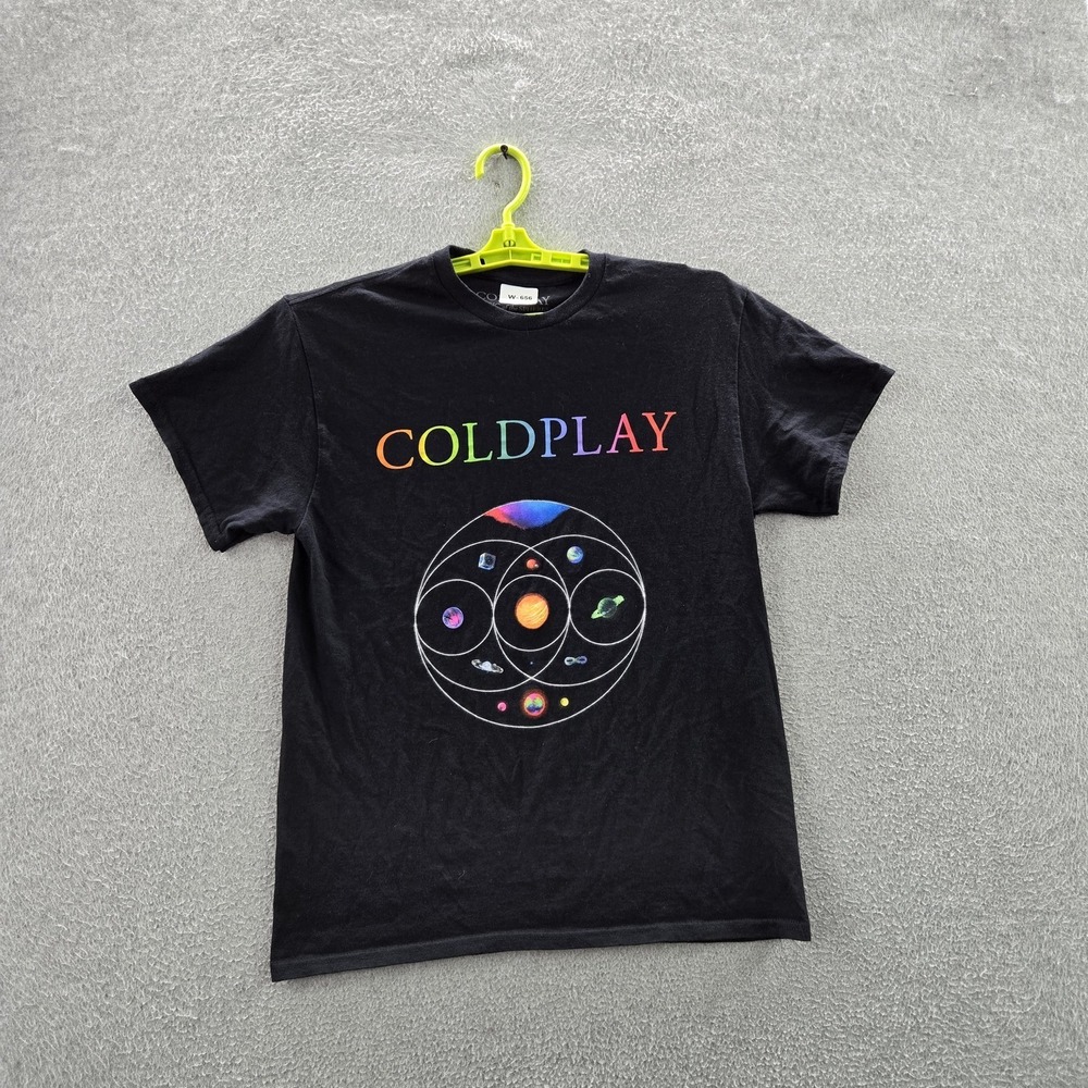 Coldplay Men Shirt M Black Graphic Tour Dates Music Of The Spheres